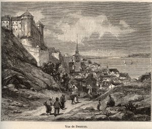 Saumur-avdelingen i Maine-et-Loire, i regionen Pays de la Loire - gravering i "Frankrike illustree: geografi, historie, statistisk administrasjon" av V.-A. Malt-brun. 1884 av French School