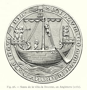 Segl fra byen Dover, England av French School