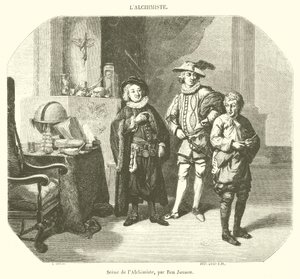Scene fra Alkymisten (gravering) av French School
