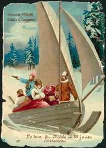 Scene fra hele verden på åtti dager, av Jules Verne (chromolitho) av French School