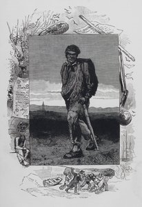 Scene fra Les Miserables, av Victor Hugo: Jean Valjean (gravering) av French School