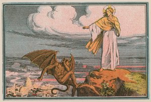 Scene fra Jesu liv (farget gravering) av French School
