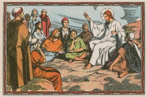 Scene fra Jesu liv (farget gravering) av French School