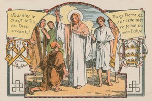 Scene fra Jesu liv (farget gravering) av French School