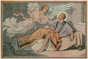 Scene fra Jesu liv (farget gravering) av French School