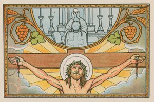 Scene fra Jesu liv (farget gravering) av French School