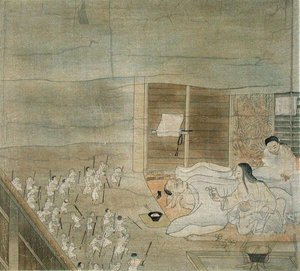 Scene av delirium, kopi av en kakemono fra 1100-tallet tilskrevet Mitsunaga Fujiwara, fra 
