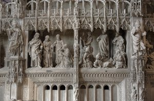 Scene av koret til katedralen i Chartres: forvandling, Jesus og Kanan av French School