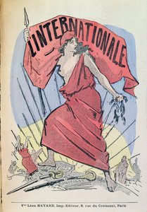 Partitur for sangen LInternationale, ca. 1900 (fargegravering) av French School