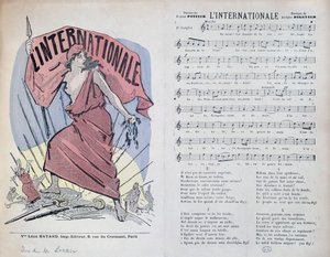 Partiturark for sangen LInternationale, ca. 1900 av French School