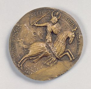 Segl av Jean IV the Valliant (1341-99) hertug av Bretagne (voks) av French School