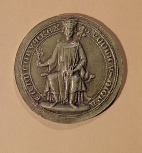 Segl av Ludvig IX (1214-70) med et septer og en fleur de lys, ca. 1252 av French School