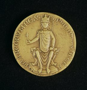 Segl fra Philippe II Auguste (1165-1223) 1198 (voks) av French School