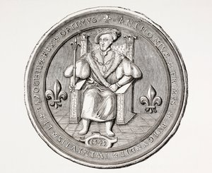 Segl av kongen av Basoche, lederen av lauget av juridiske funksjonærer i Paris rettssystem, fra Les Arts au Moyen Age, publisert 1873 av French School