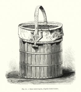 Merovinger bøtte, etter Abbe Cochet (gravering) av French School
