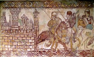 Andre korstog (1147-1149): starten på korstogene. Freske av kapellet i Cressac av French School