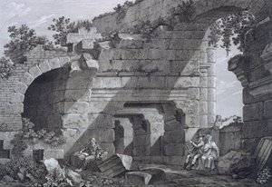 Andre lags gallerier i amfiteateret i Nimes, fra Antiquities of France: Vol I, Monuments of Nimes av French School