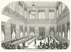 Sesjon av Tagsatzung, den sveitsiske føderale dietten, i Zürich (gravering) av French School