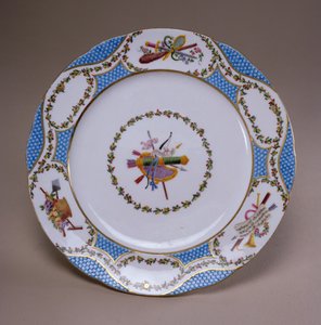 Sevres dessertserveringstallerken, fra Melbourne Service, 1770 (myk-pasta porselen)