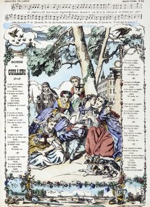 Noter til sangen "" Ronde de Guilleri"" - bilde av Epinal av French School