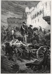 Siege de Metz (1552) - Francois de Guise and the works on the ramparts of Metz - engraving from “” The history of France told to my grandchildren”” - by Francois Guizot - 1872-1876 av French School