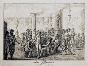 Sieyes og Nationnaires på Cafe du Caveau i Paris, august 1789 (gravering) av French School