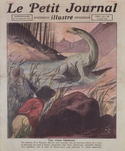 Observasjon av en Plesiosaurus i Patagonia, forsideillustrasjon av Le Petit Journal, 9. april, 1922 av French School