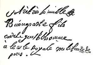 Signatur av Napoleon Bonaparte (1769-1821) fra 1785, fra Napoleon av Armand Dayot, Paris, 1895 (trykk) av French School