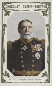 Sir A Douglas, engelsk admiral (farget bilde) av French School