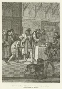 Sir John Chandos tok ringen og så på den av French School