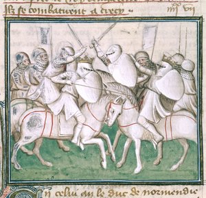 Sloane 2433 C, fol.69v Slaget ved Crecy, ca. 1410 (vellum) av French School