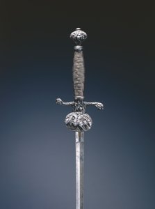 Small sword (steel, copper alloy inlays, wood & steel wire) av French School