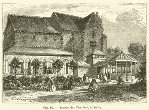 Source des Celestins, en Vichy (gravering) av French School
