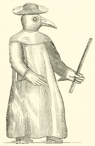 Under denne graveringen, som fungerer som en frontispiece til Avhandlingen om pesten av French School