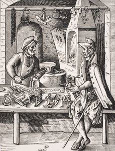 Spur Maker, reproduksjon av et tresnitt av Jost Amman (1539-91) fra 