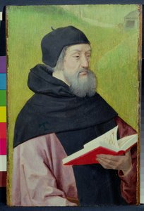 St. Anthony Abbot (olje på panel) av French School