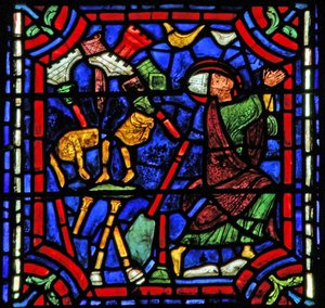St. Apollinaire: Apollons tempel faller mens han ber (w36) av French School