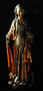 St. Catherine (polykromt tre) av French School