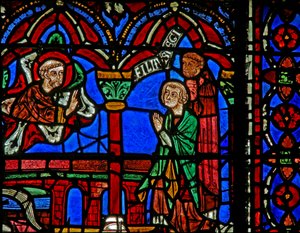 St Cheron-vinduet: vises ved graven hans (w15) av French School