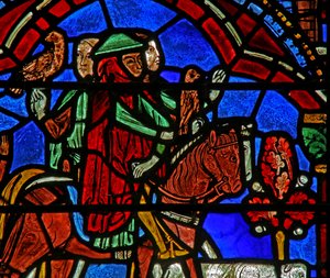 St Cheron-vindu: hest og hund (w15) av French School