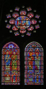 St Cosmos, St Damien, St Gervais og Proteus; giverprester; jomfruen og barnet ovenfor (w120) av French School