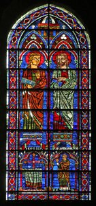 St Cosmos og St Damien; giverprest Geoffrey, (w120) av French School
