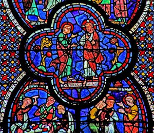 St John-vinduet: Kristus viser seg for St John (w48) av French School