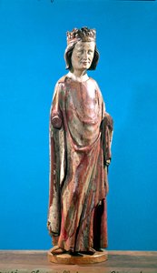 St. Louis (1215-70) (polykromt tre) av French School