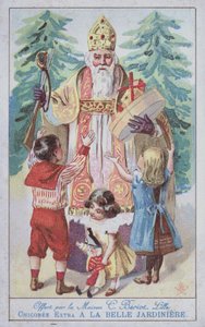 St Nicholas (farge litho) av French School