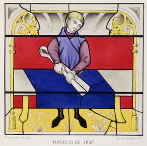 Farget glass som viser et skjær av ark, Vår Frue av Semurs kirke av French School