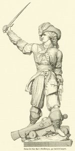 Statue av Jean Bart i Dunkerque (gravering) av French School