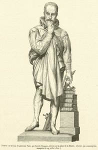 Bronsestatue av Ambroise Pare (gravering) av French School