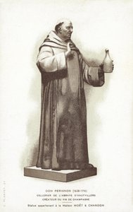 Statue av Dom Perignon av French School