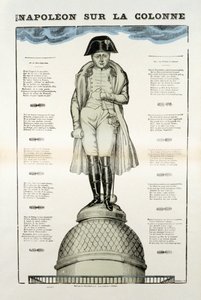 Statue av Napoleon I Bonaparte (1769-1821) på Vendome-søylen i Paris. Bilde av Epinal av French School